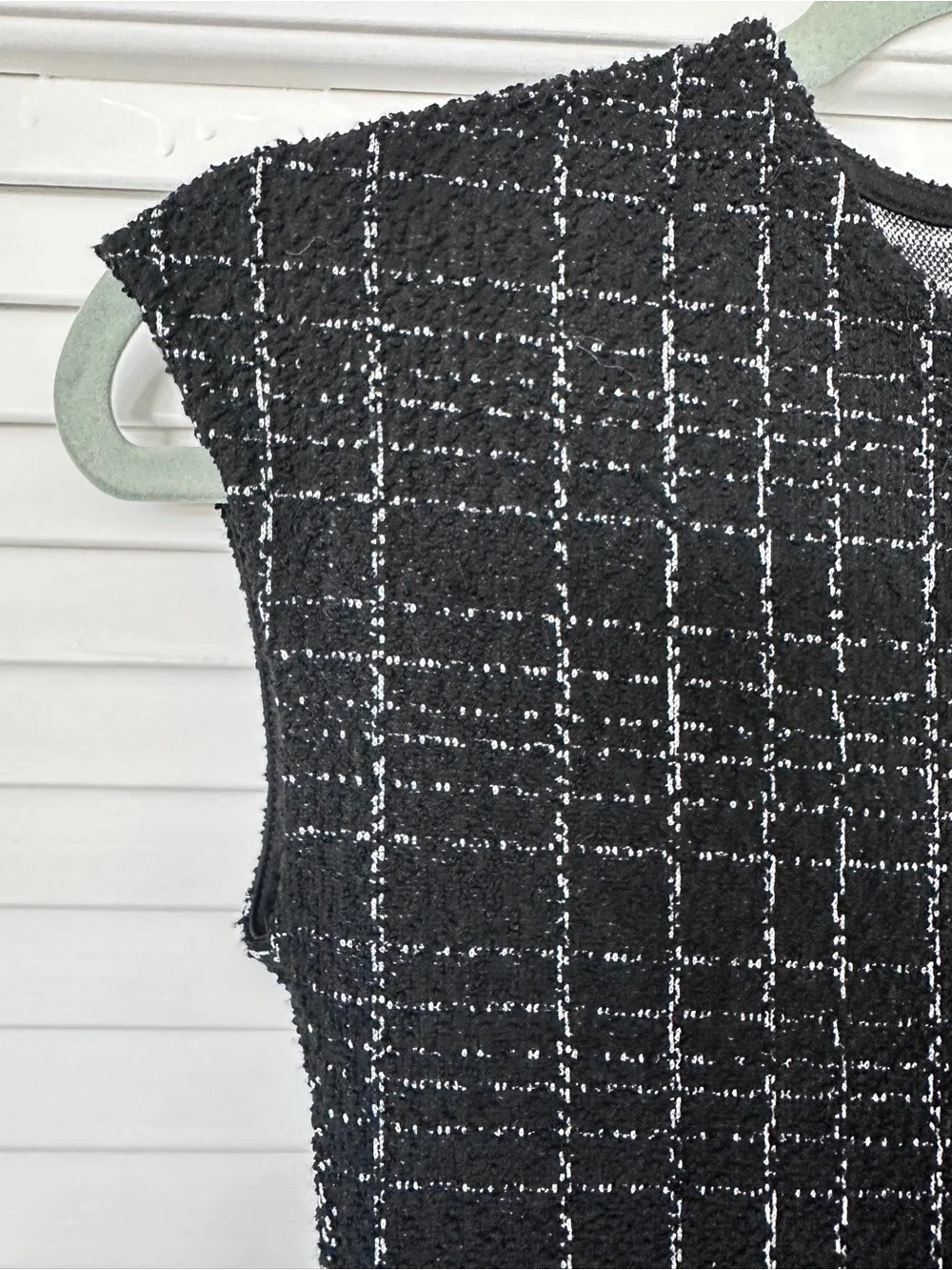 Zara Black and White Tweed Mini Dress Size S - Picture 4 of 16